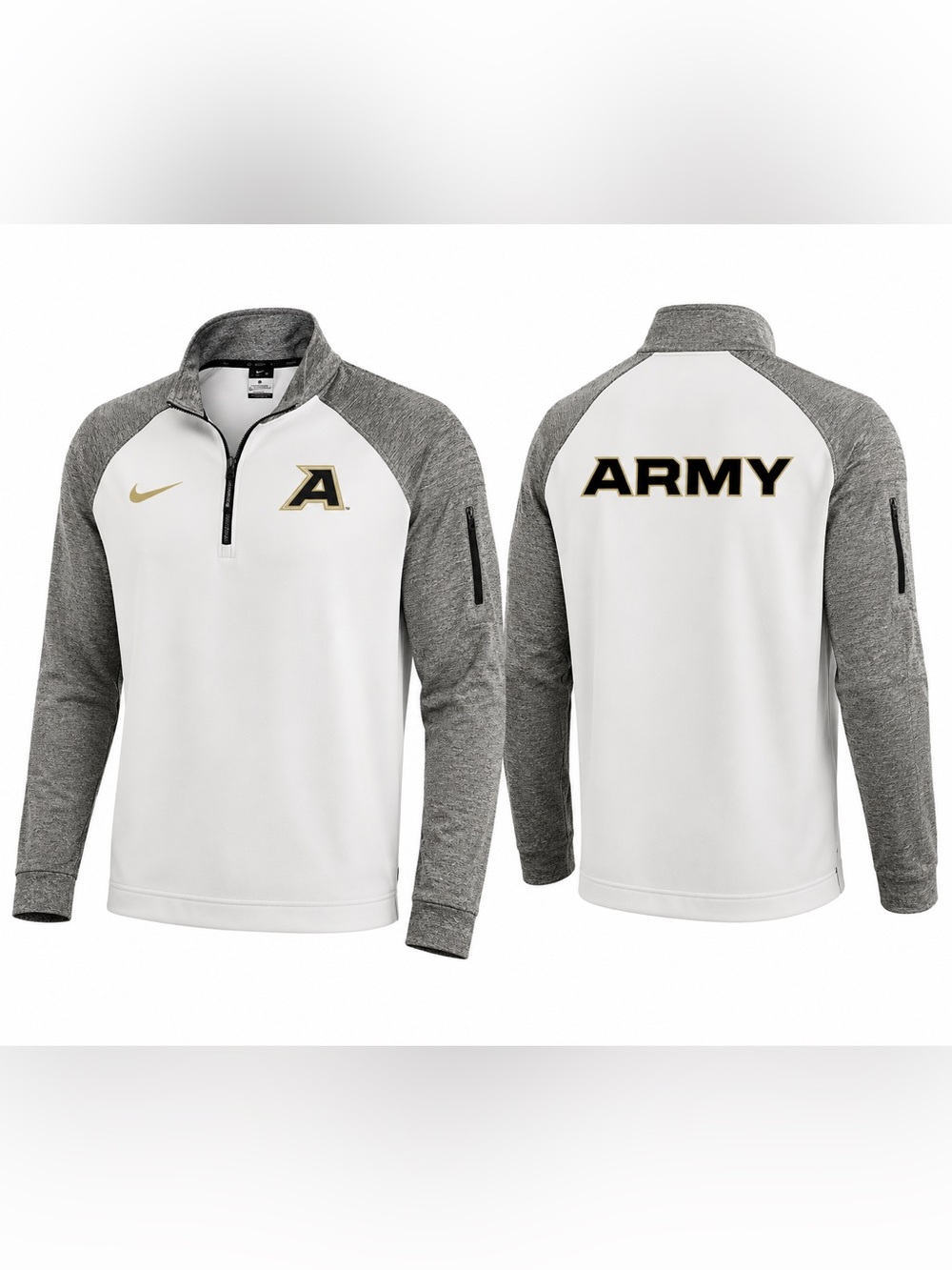 Nike Dri-FIT Army Black Knights 1/4 Zip Pullover Jacket Mens Large White